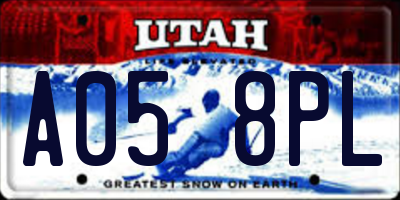 UT license plate A058PL