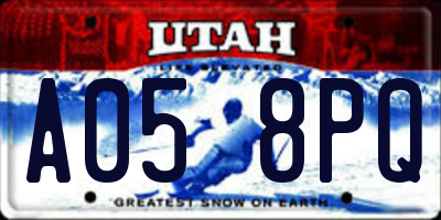 UT license plate A058PQ
