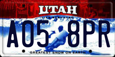UT license plate A058PR