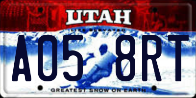 UT license plate A058RT