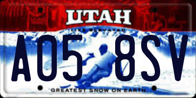 UT license plate A058SV