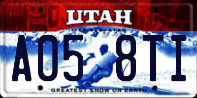 UT license plate A058TI