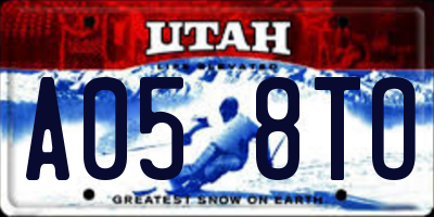 UT license plate A058TO