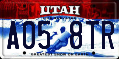 UT license plate A058TR