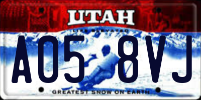 UT license plate A058VJ