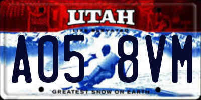 UT license plate A058VM