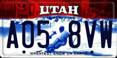 UT license plate A058VW