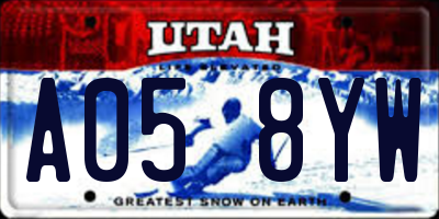 UT license plate A058YW
