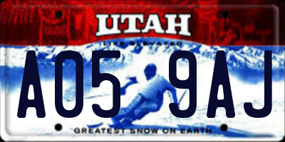 UT license plate A059AJ