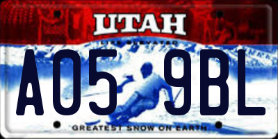 UT license plate A059BL