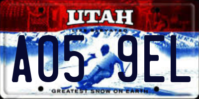 UT license plate A059EL