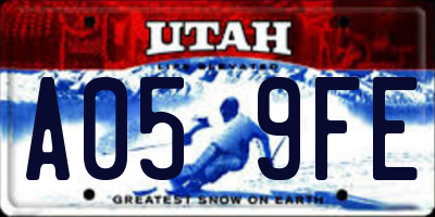 UT license plate A059FE