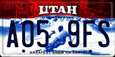 UT license plate A059FS