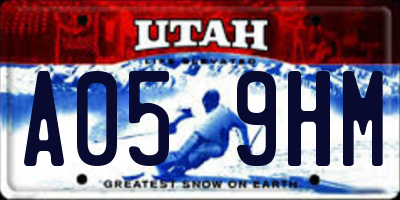 UT license plate A059HM
