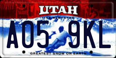 UT license plate A059KL