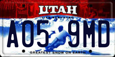 UT license plate A059MD