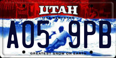 UT license plate A059PB