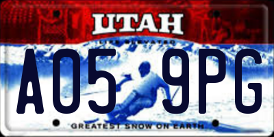 UT license plate A059PG