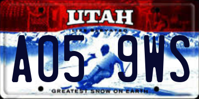 UT license plate A059WS