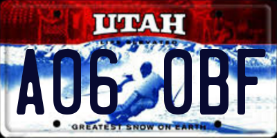 UT license plate A060BF