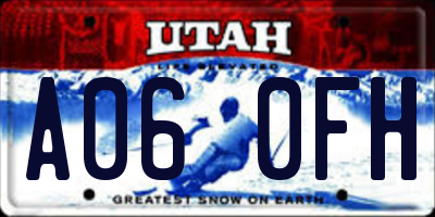 UT license plate A060FH