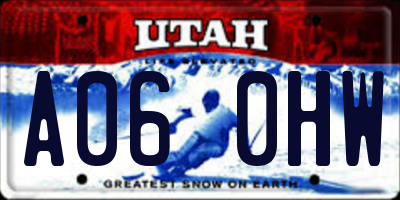 UT license plate A060HW