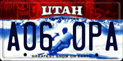UT license plate A060PA