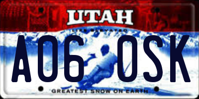 UT license plate A060SK