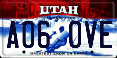 UT license plate A060VE