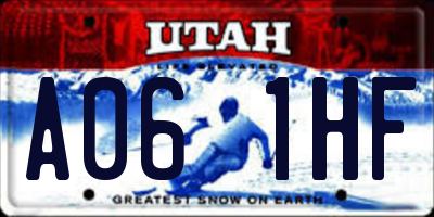UT license plate A061HF