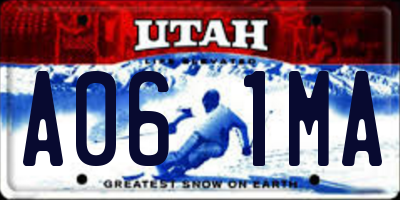 UT license plate A061MA