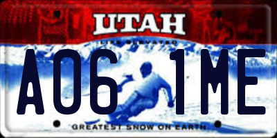 UT license plate A061ME