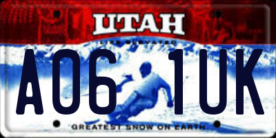 UT license plate A061UK