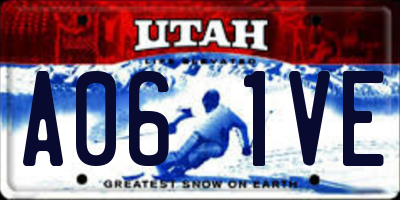 UT license plate A061VE