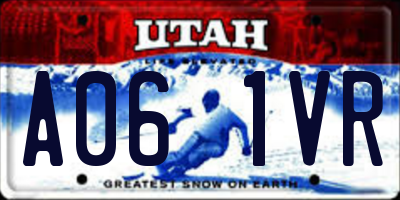UT license plate A061VR