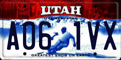 UT license plate A061VX