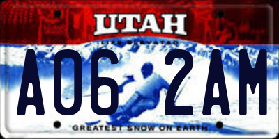 UT license plate A062AM