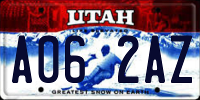 UT license plate A062AZ