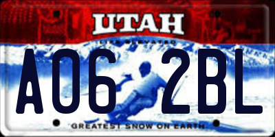 UT license plate A062BL