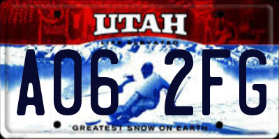 UT license plate A062FG