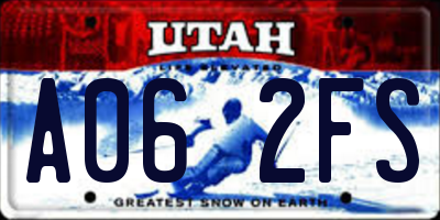 UT license plate A062FS