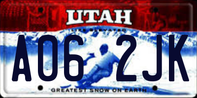 UT license plate A062JK