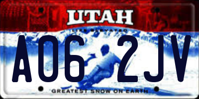 UT license plate A062JV