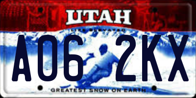UT license plate A062KX
