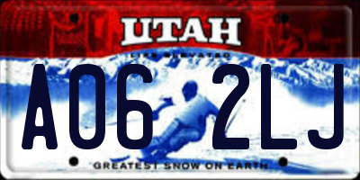 UT license plate A062LJ