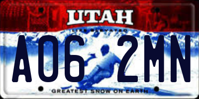UT license plate A062MN