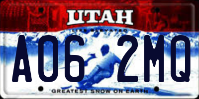 UT license plate A062MQ