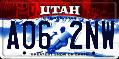 UT license plate A062NW