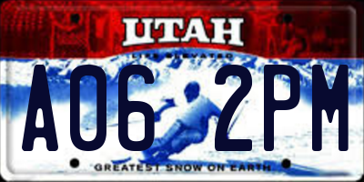 UT license plate A062PM