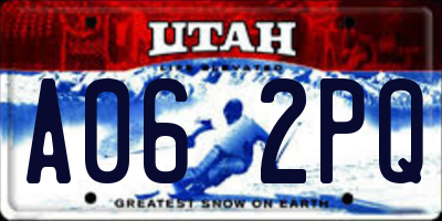 UT license plate A062PQ